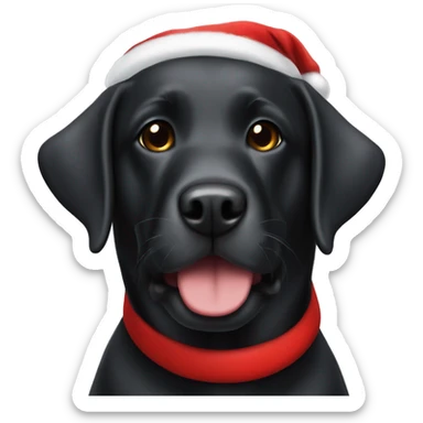 Black lab with Santa hat sticker