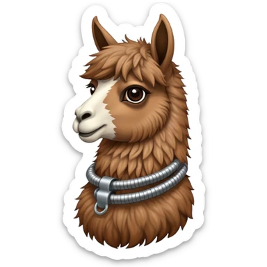 llama with a steel resilient coil around the neck sticker