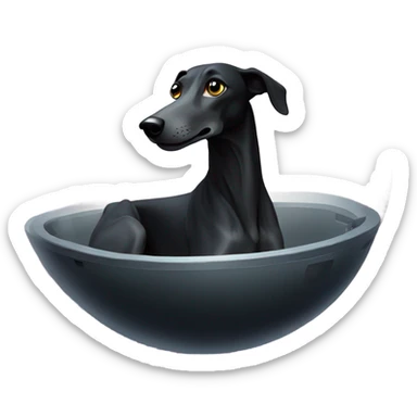 Black greyhound in space sticker