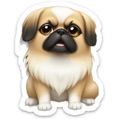 Pekinese inside a doghouse sticker