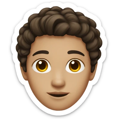 Dark brown hair with brown eyes sticker