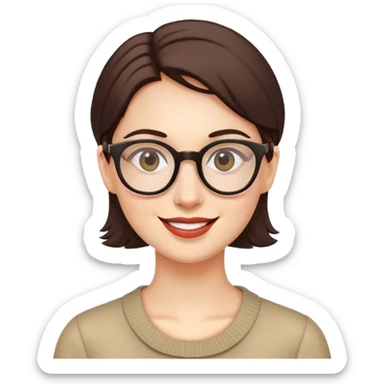 Women with spectacles emotion looking Happy and Proud  sticker