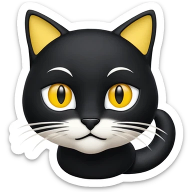  pareil en blanc même forme que l’emoji 🐈‍⬛ sticker