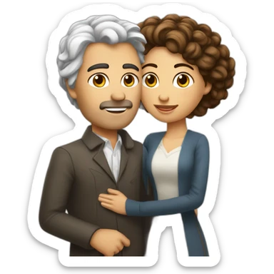 Un homme blanc au cheveux châtain qui se marie avec une femme latina sticker