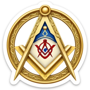 Masonic square and compass g sticker