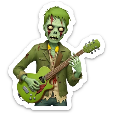 Zombie guitarist – ragged clothes sticker