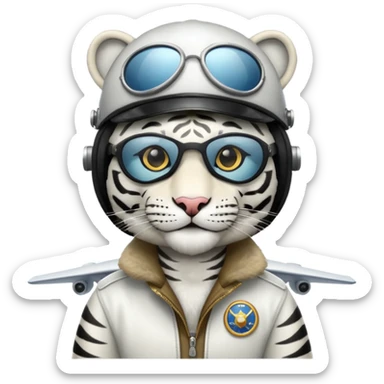 White tiger in airplane sticker
