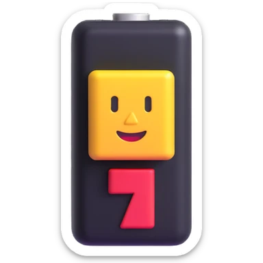 3D battery charge emoji, 40% charged sticker