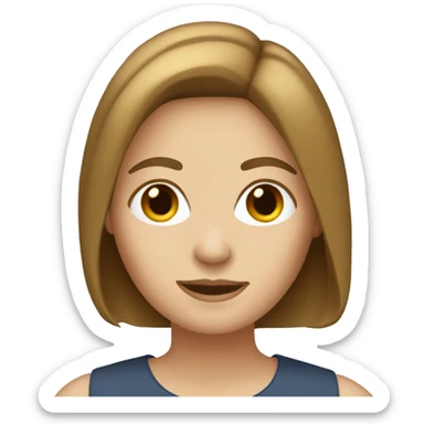 brown-haired white woman with bob sticker