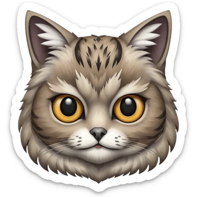 Hibou avec une tête de chat sticker