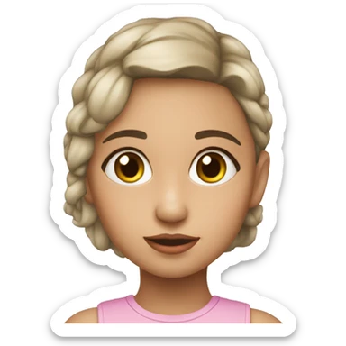 Niña usando un implante coclear y está de perfil  sticker