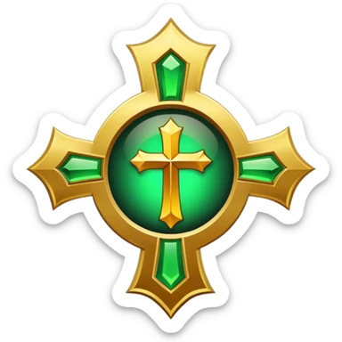Priest emblem with a touch of green sticker