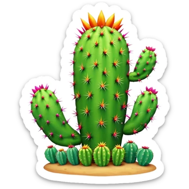 Cactus arc en ciel sticker