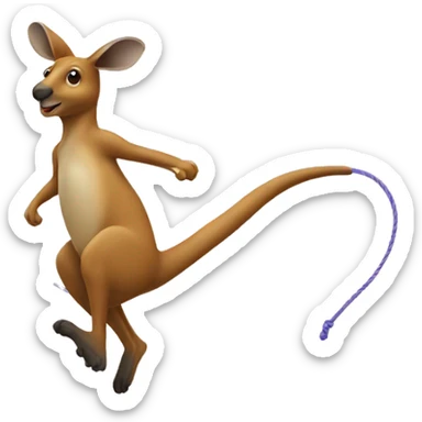 A kangaroo jump roping sticker