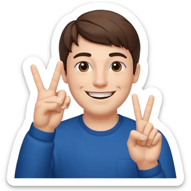 Mr Beast doing this sign "✌️". MR BEAST (the youtuber) sticker