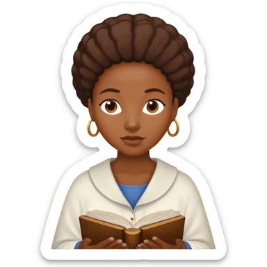 Black woman reading bible  sticker