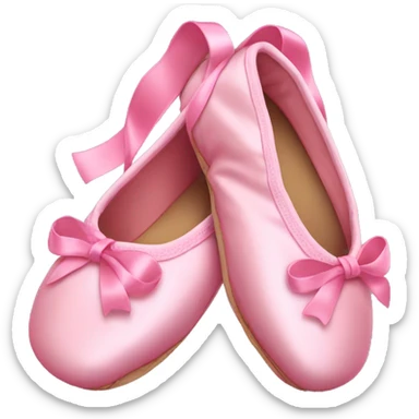 Pink Ribbon ballet shoes sticker