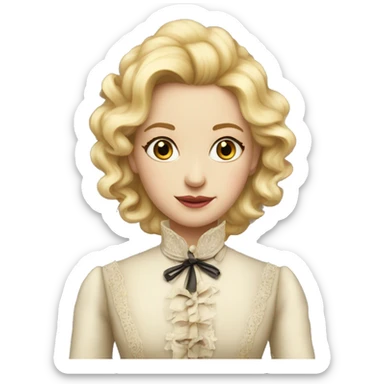 Blonde elegant Victorian girl sticker