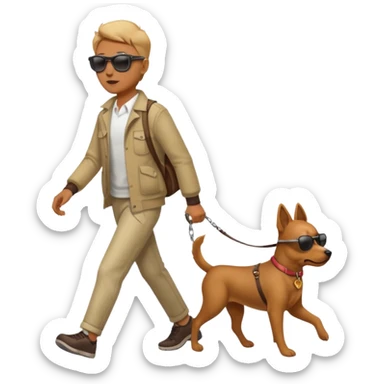 person walking dog sticker