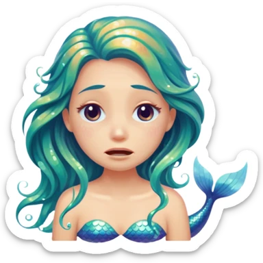 Crying mermaid sticker
