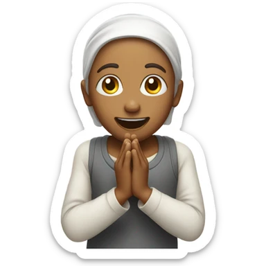 praying while laughing and crying at the same tome sticker