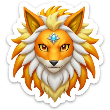 Pokemon legendary oragen and yellow solgaleo sticker