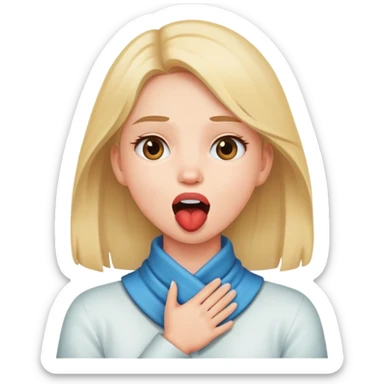 girl with hand cross around her neck with mouth open  sticker