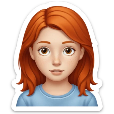 Teen girl with freckles sticker