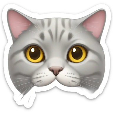 British grey fat cat sticker