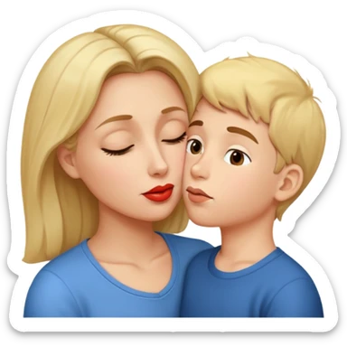 The part about the kiss on the cheek and the part about the kiss on the eye, a mother and son thing sticker
