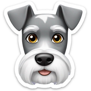Gray and white schnauzer sticker