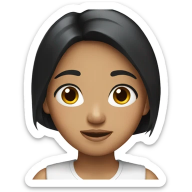 indonesian girl with black hair sticker