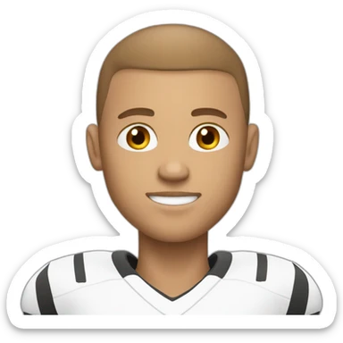 male white football player with brown buzz cut sticker