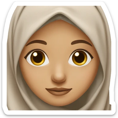 Hijabi girl medium light skin brown eyes sticker