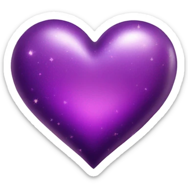 purple heart with sparkles sticker