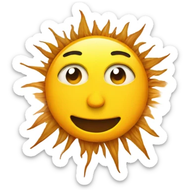 Face emoji with sun as the eyes sticker