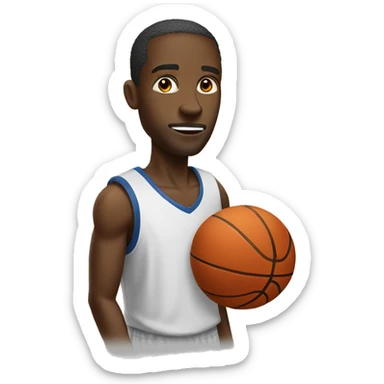 Black man playing basketball sticker