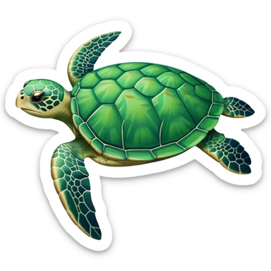 cute sea turtle swimming sticker