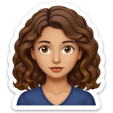 Morena com cabelo ondulado nas pontas  e de pelo um pouco bronzeada sticker