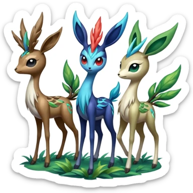 Meloetta-Xerneas-Virizion-Pokémon-Fakémon-creature sticker