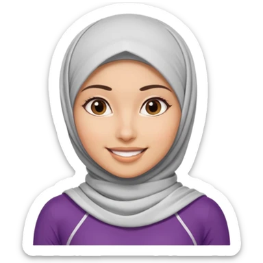 High resolution girl wearing a hijab and is a fitness trainer sticker