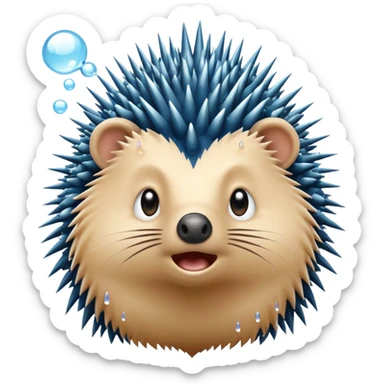 Porcupine blowing bubbles sticker