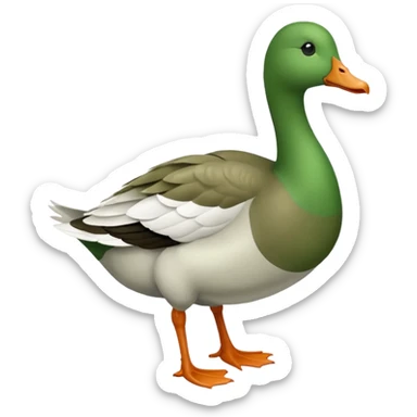 Make an emoji for a goose that's green (dominant colour #39C700). Use the existing goose emoji for inspiration. Show the whole body. Make the goose look like it's going somewhere sticker