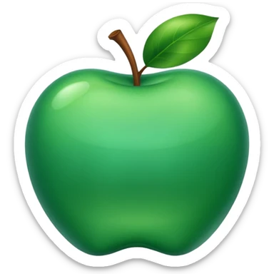 emerald green color present, apple emoji style sticker