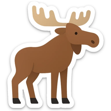 Flat design style moose sticker