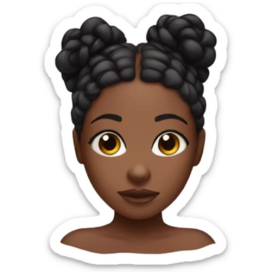 Black girl with braids and lashes under a light pink blanket  sticker