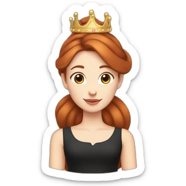 Pancake princess redhead bun crown wearing black sticker