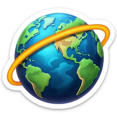 Planet with trending line and black background sticker