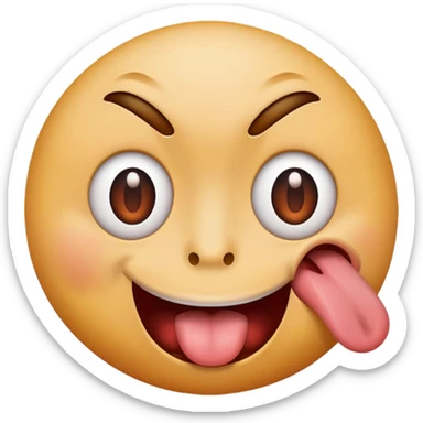 A face emoji with X for eyes and tongue sticking out sticker