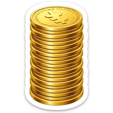 stack of coins growing taller sticker